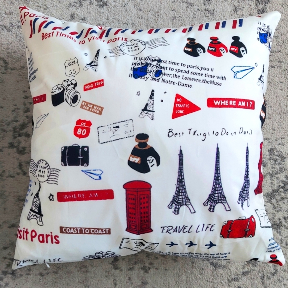 Paris design pillow cover
